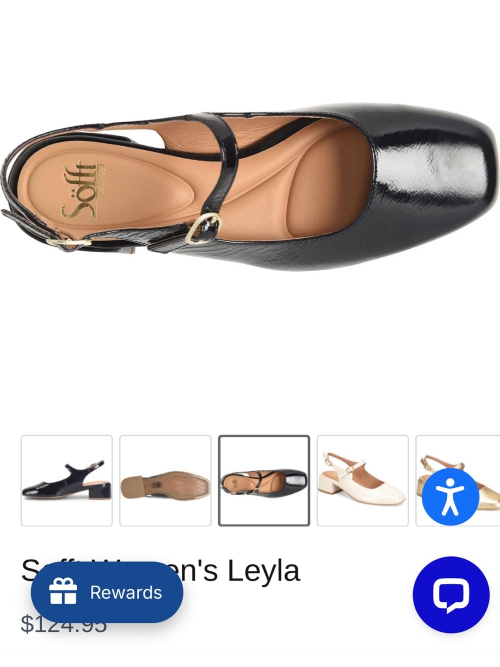 Sofft Leyla Black Patent Slingback Pumps - Comfortable Women's Heels Office 10M - Picture 11 of 12